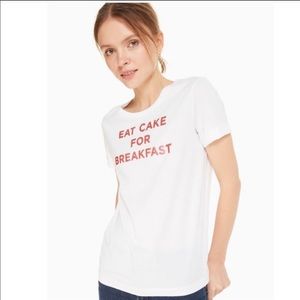 NWT Kate Spade T-shirt Eat Cake for Breakfast sz L